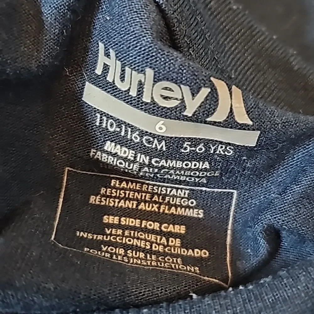 Long sleeve pj top size 6 Hurley